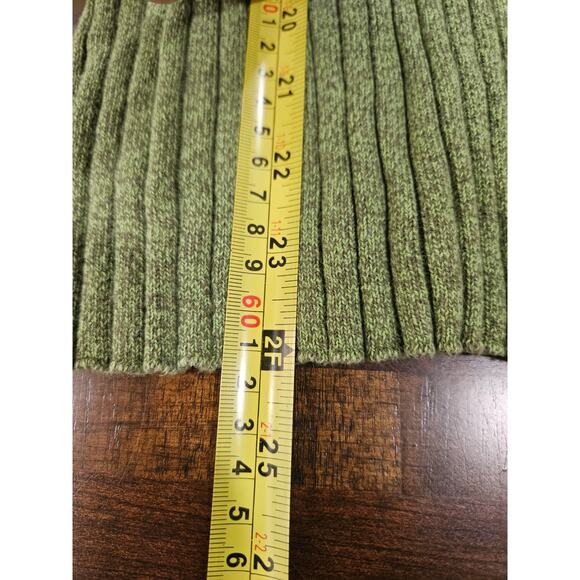 Y2k Ribbed Henley Sweater Green Button Vintage Size M Hannah - Picture 5 of 5
